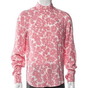 Sandro Pink Floral Men's Button Down Shirt